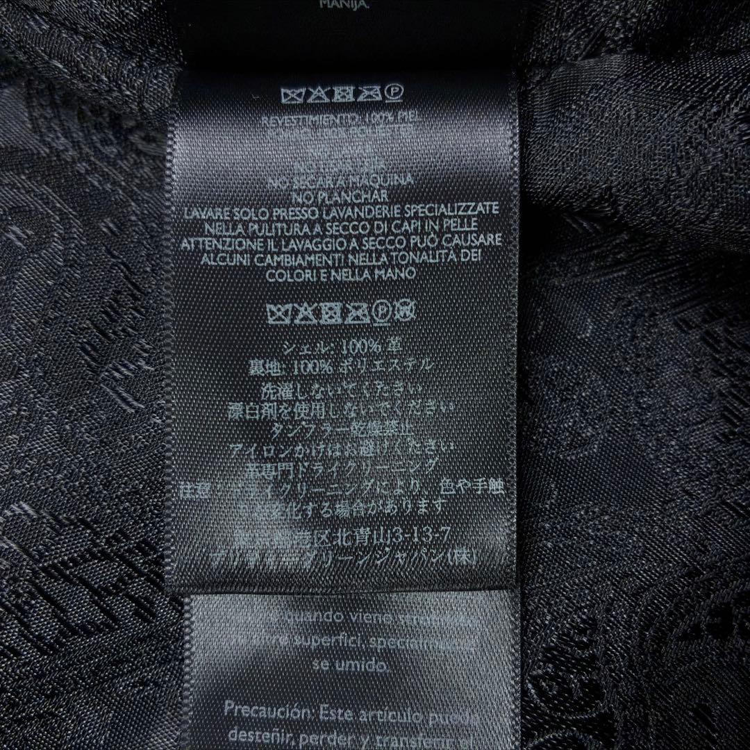 美品　プリティーグリーン　オールレザー　シングルライダース　XL　ブラウン