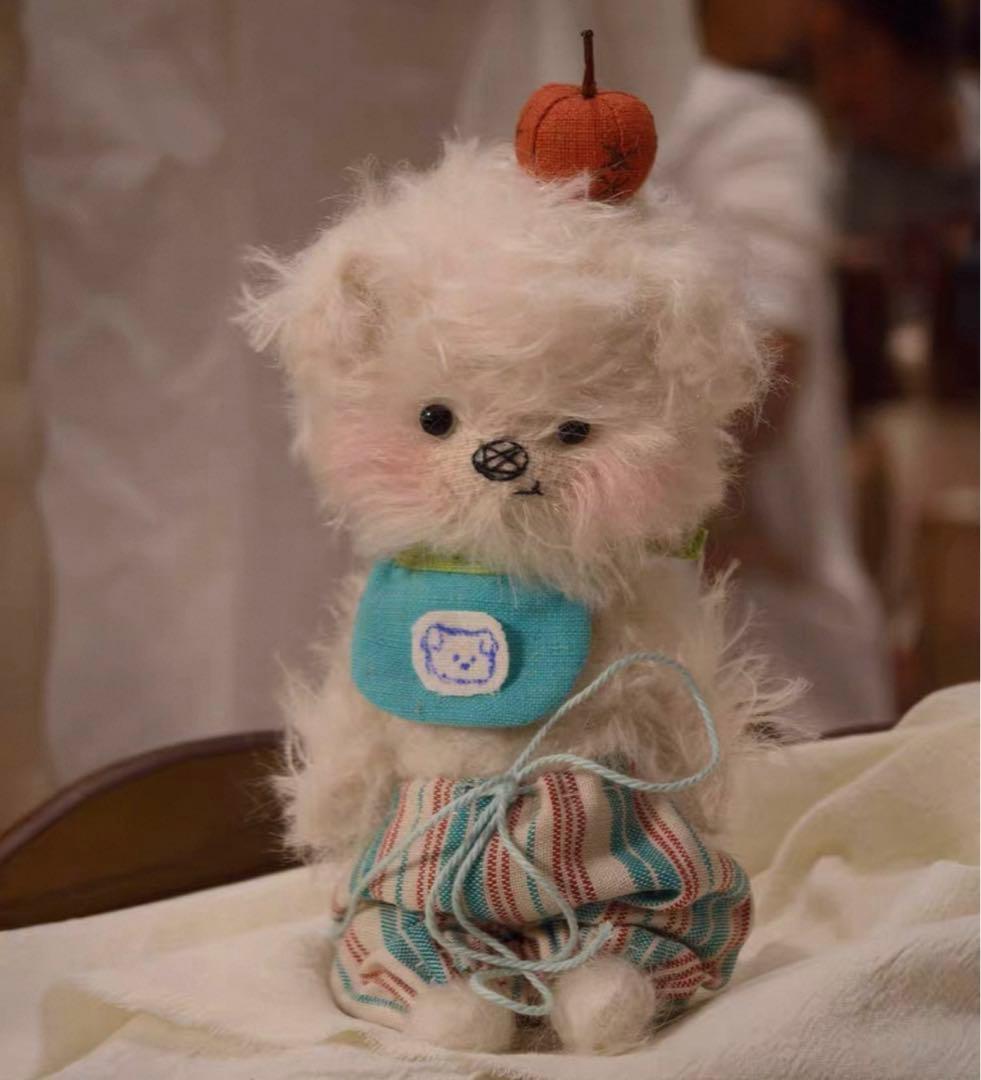 モコモコ仔犬 アーティストベア ぬいぐるみ 海外作家様 ハンドメイド 置物
