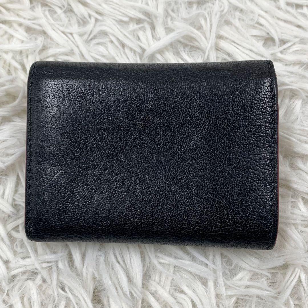 【✨美品✨】ミュウミュウ 三つ折り財布 マドラス ラブレター ブラック