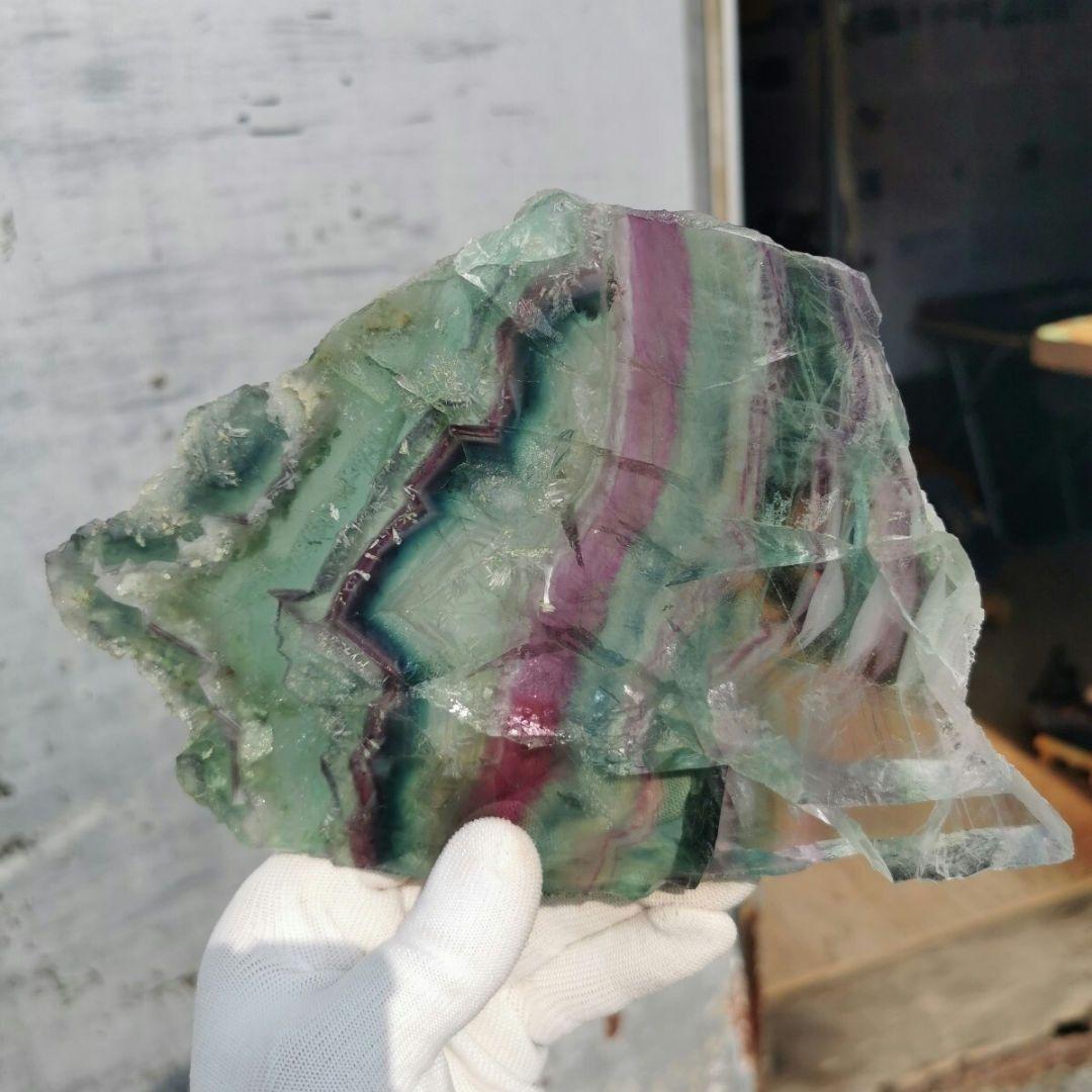 フローライト　906グラム　鑑賞石　石 置物　オブジェ　インテリア