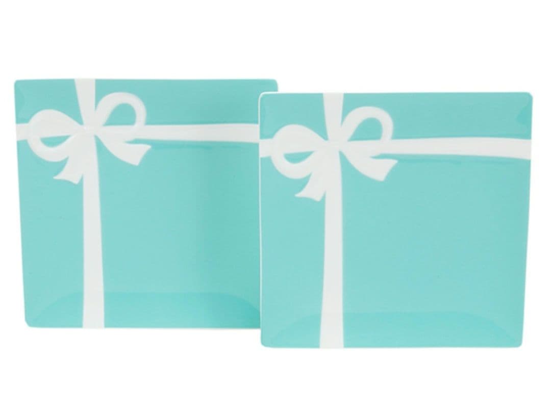 ティファニー ブルーボウデザートプレート 1箱 (2個入) ショップ袋 リボン付