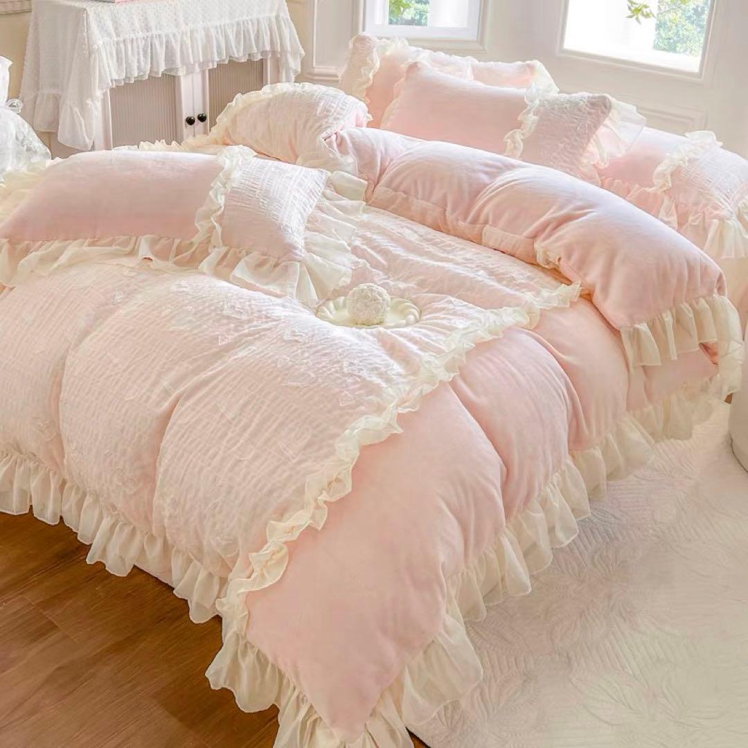 フリル付きダブルカバー・シーツセット