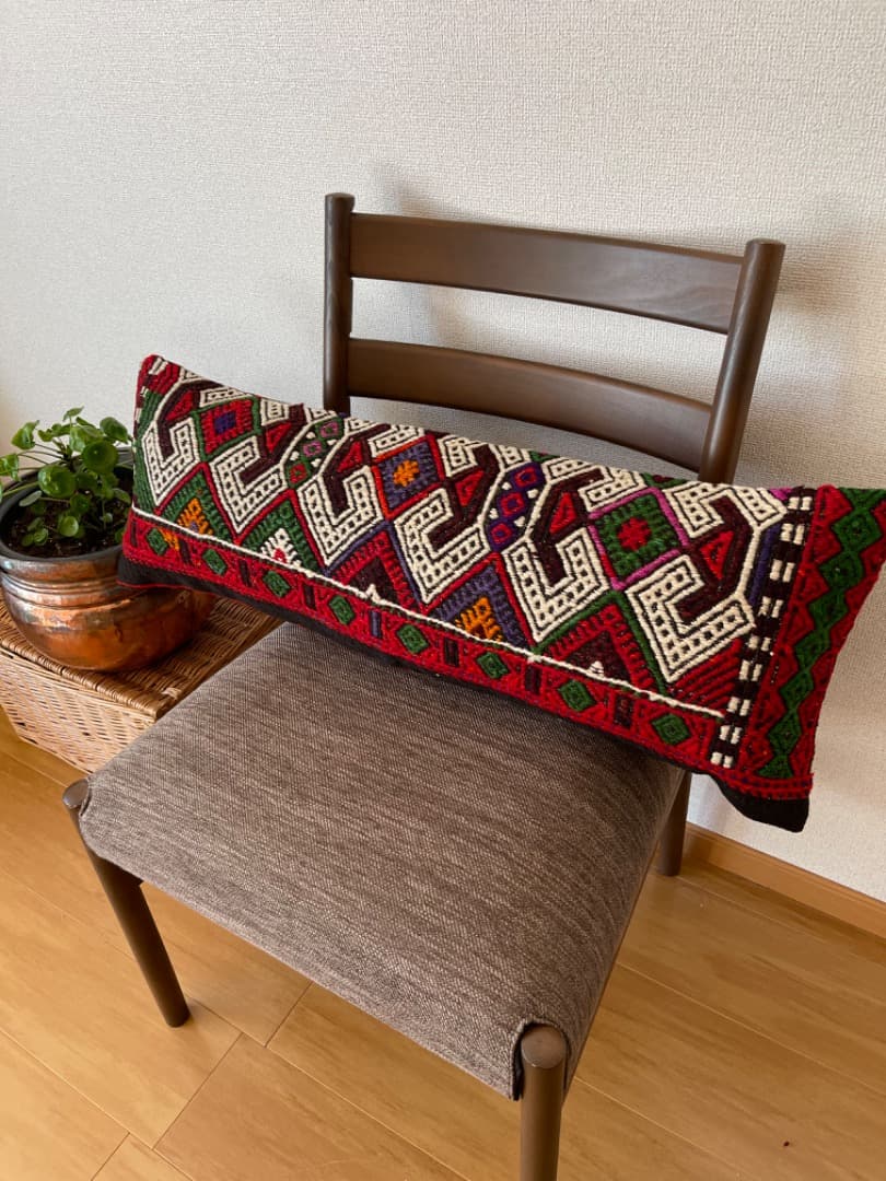 オールドキリムクッションカバー 綺麗なコザック　80x30 cm