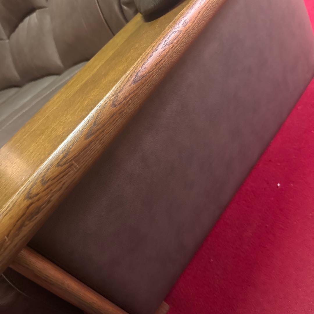 イーストウッド　ブラウン レザー3人掛けソファ