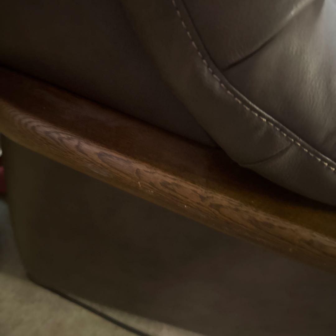 イーストウッド　ブラウン レザー3人掛けソファ