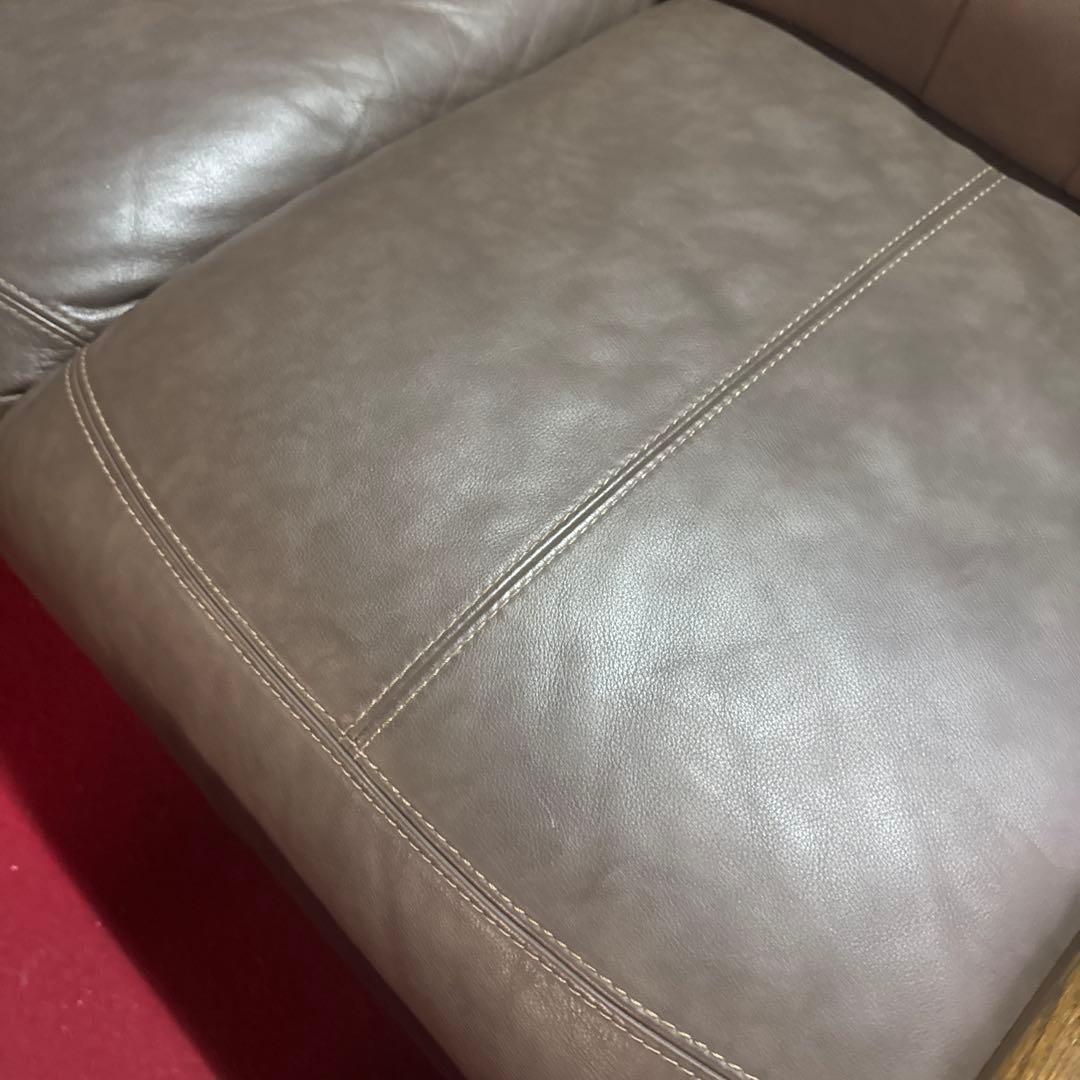 イーストウッド　ブラウン レザー3人掛けソファ