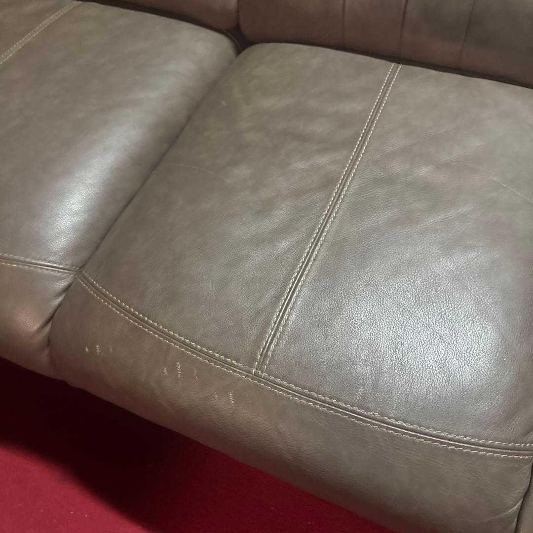 イーストウッド　ブラウン レザー3人掛けソファ