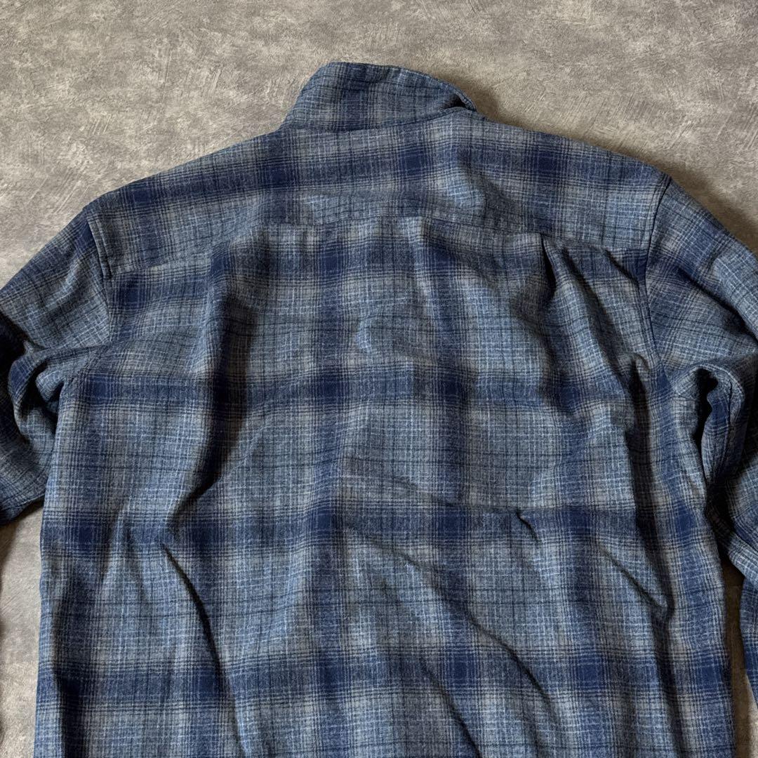 や*ず様 ペンドルトン ボードシャツ L ウール チェック ブルー グレー　メン
