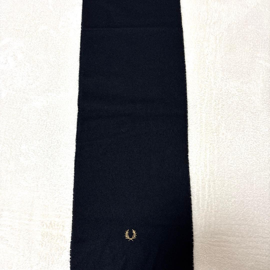 新品未使用 フレッドペリー マフラー 羊毛100% ブラック ユニセックス 秋冬
