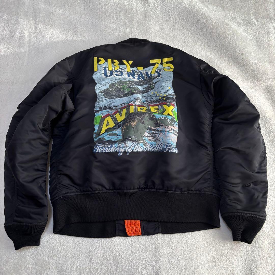 ✨️美品 AVIREX アヴィレックス MA-1 フライト Lサイズ ブラック