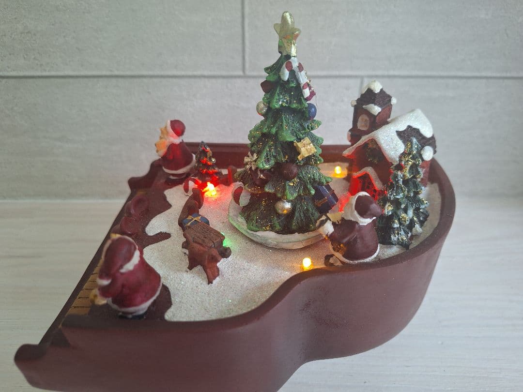 値下げ☆クリスマスツリーピアノオルゴールLEDライト付き