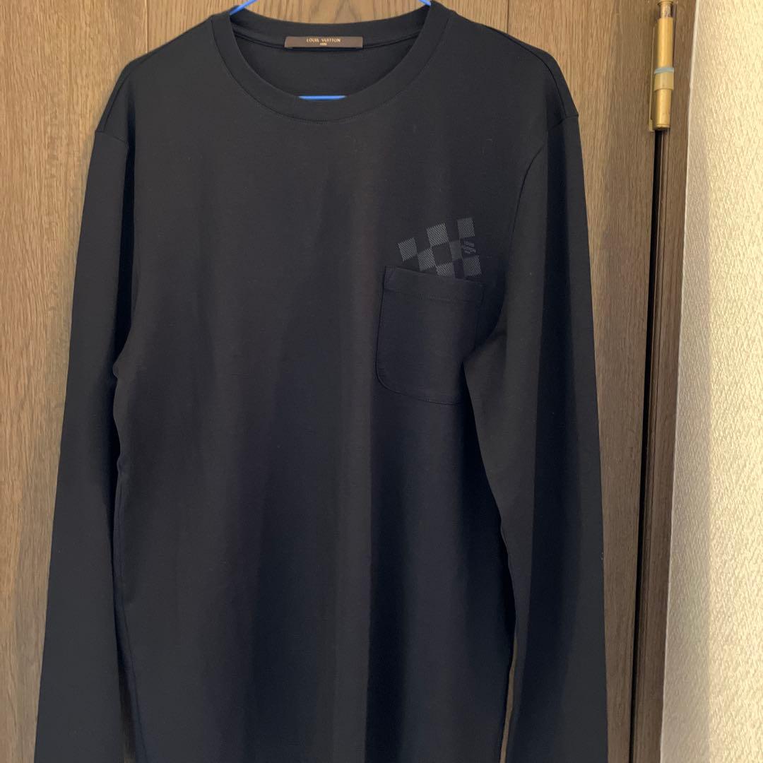 未使用同様❣️ルイヴィトンメンズ長袖トップス❣️Lサイズ黒❣️ダミエ柄