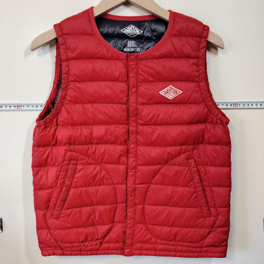 DANTON レッド キルティングベスト