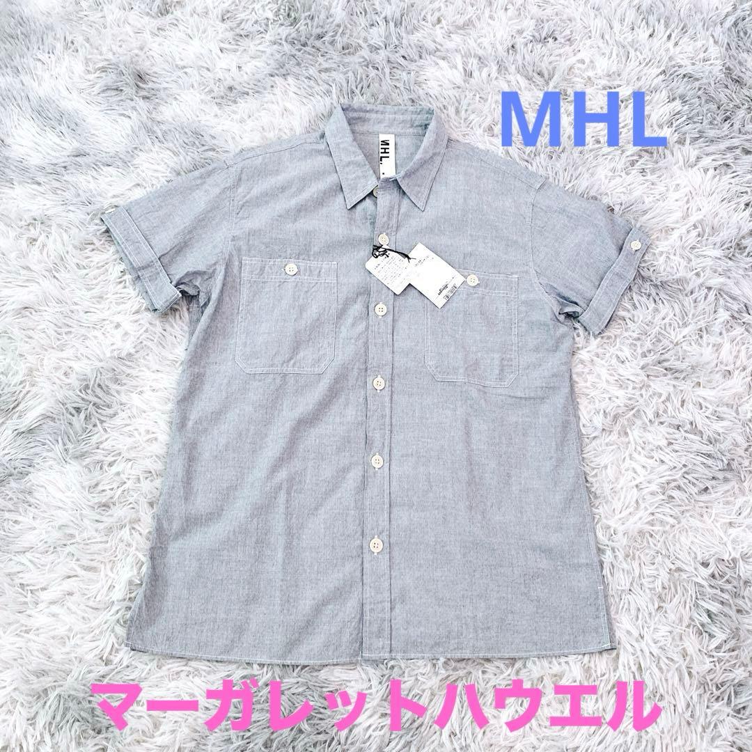☆新品未使用品☆マーガレットハウエルMHL半袖シャツ　グレー　Ｍ　コットン100