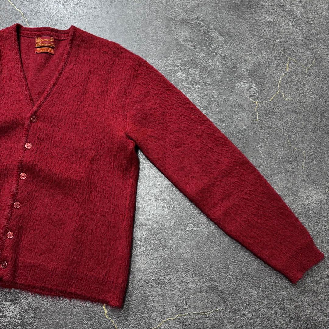 60sビンテージモヘアカーディガンXLバーガンディワインレッドシアーズsears