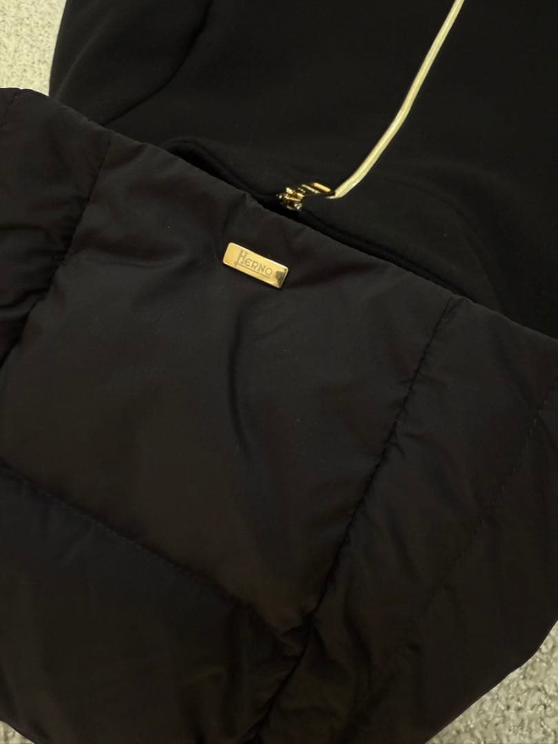 Shina　極美品 ヘルノ 異素材切替　ダウンコート ブラック 42