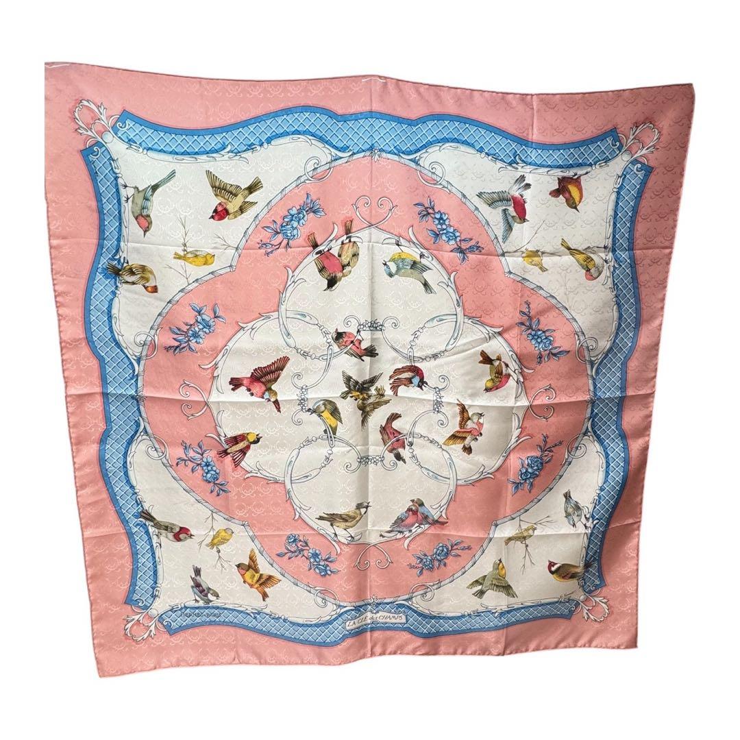 美品　HERMES エルメス カレ90 自由の天地への鍵 スカーフ