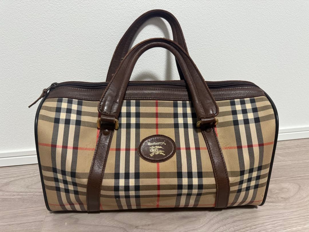 Burberry チェック柄 ボストンバッグ