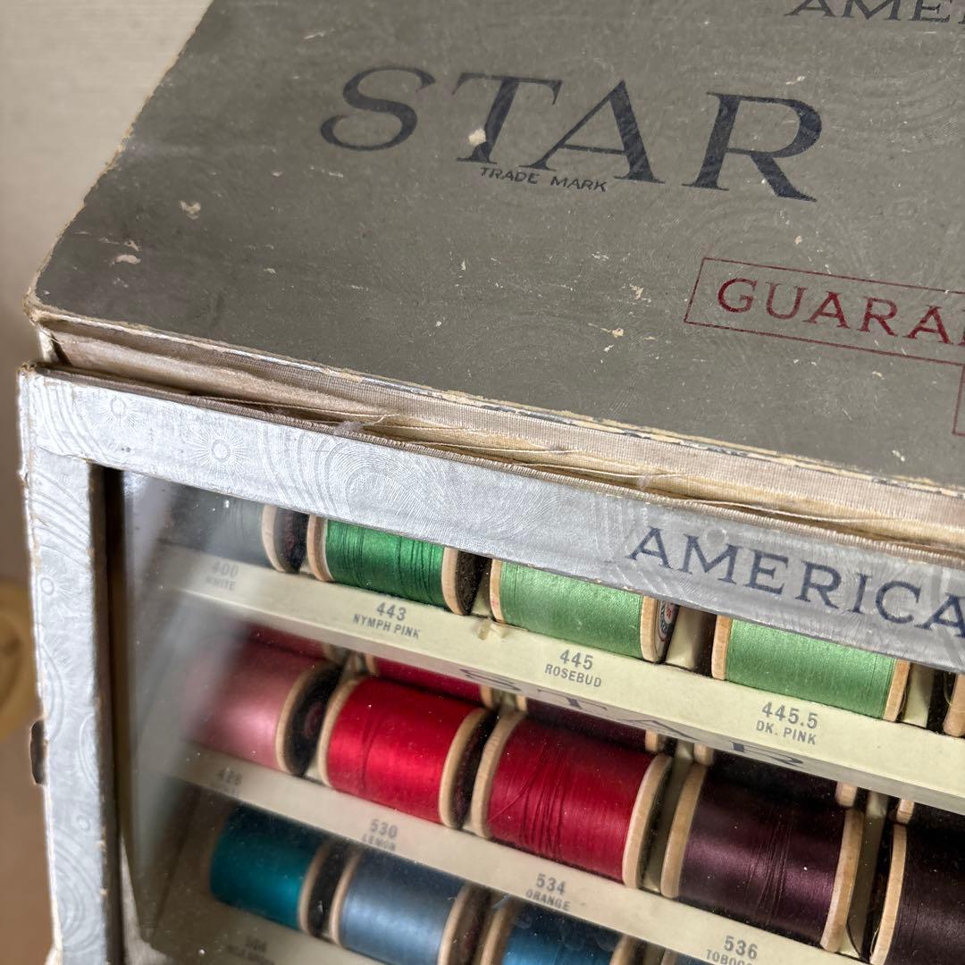 USA ビンテージ　販売促進　糸什器　糸ケースと糸　セット