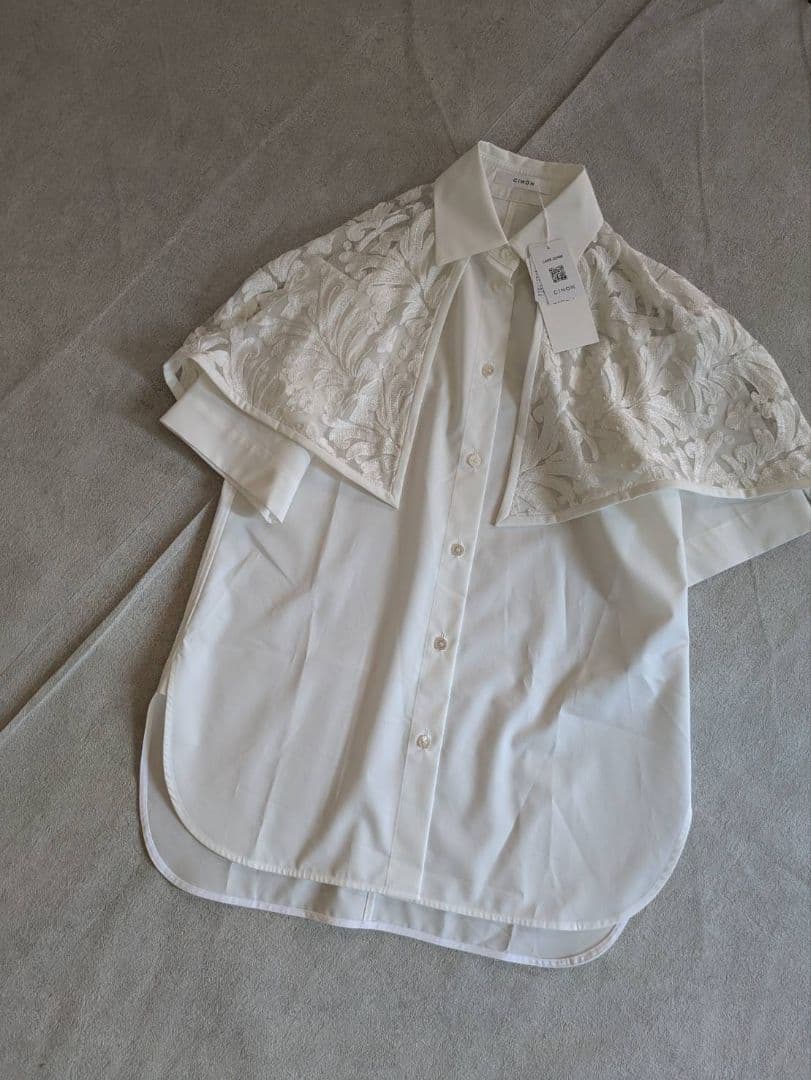 も*も様 新品タグ付 CINOH SUPIMA ハーフスリーブケープシャツ