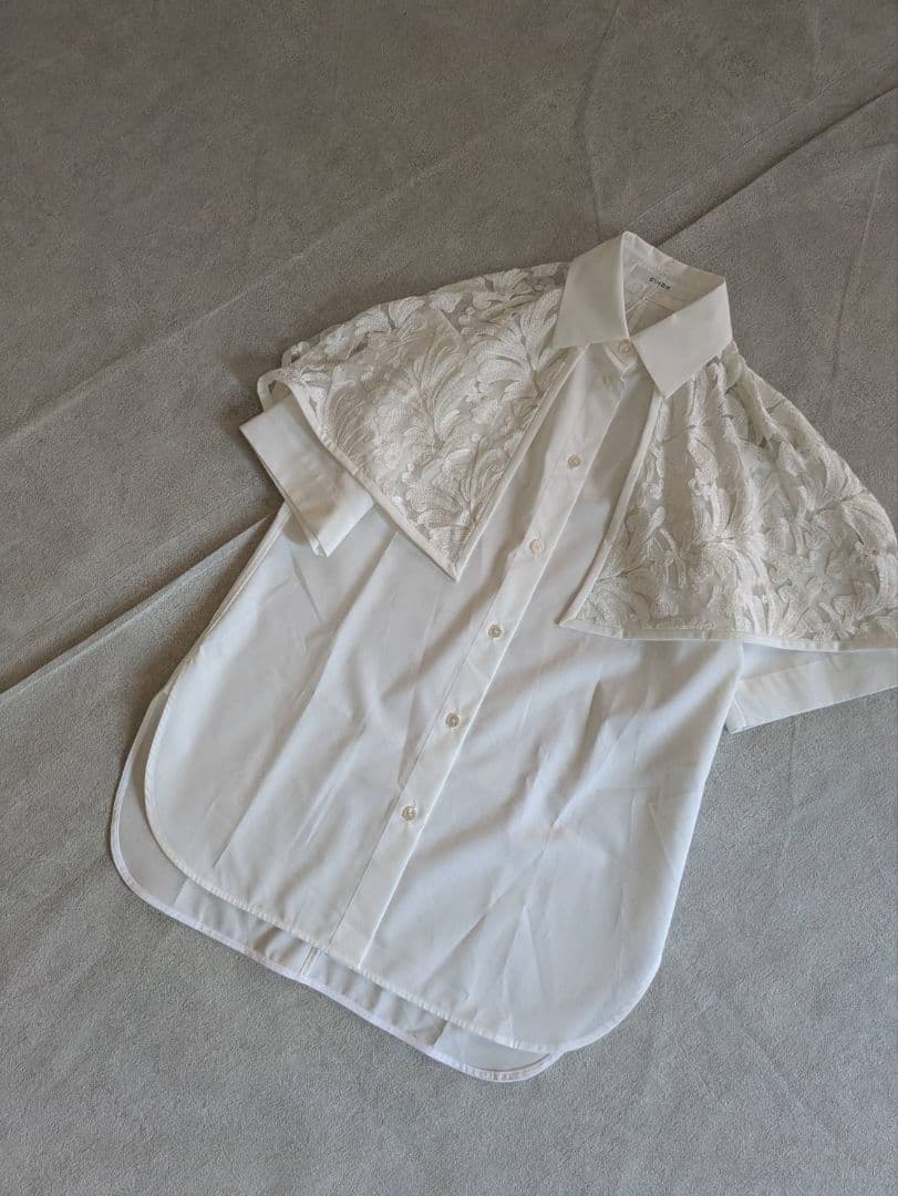 も*も様 新品タグ付 CINOH SUPIMA ハーフスリーブケープシャツ