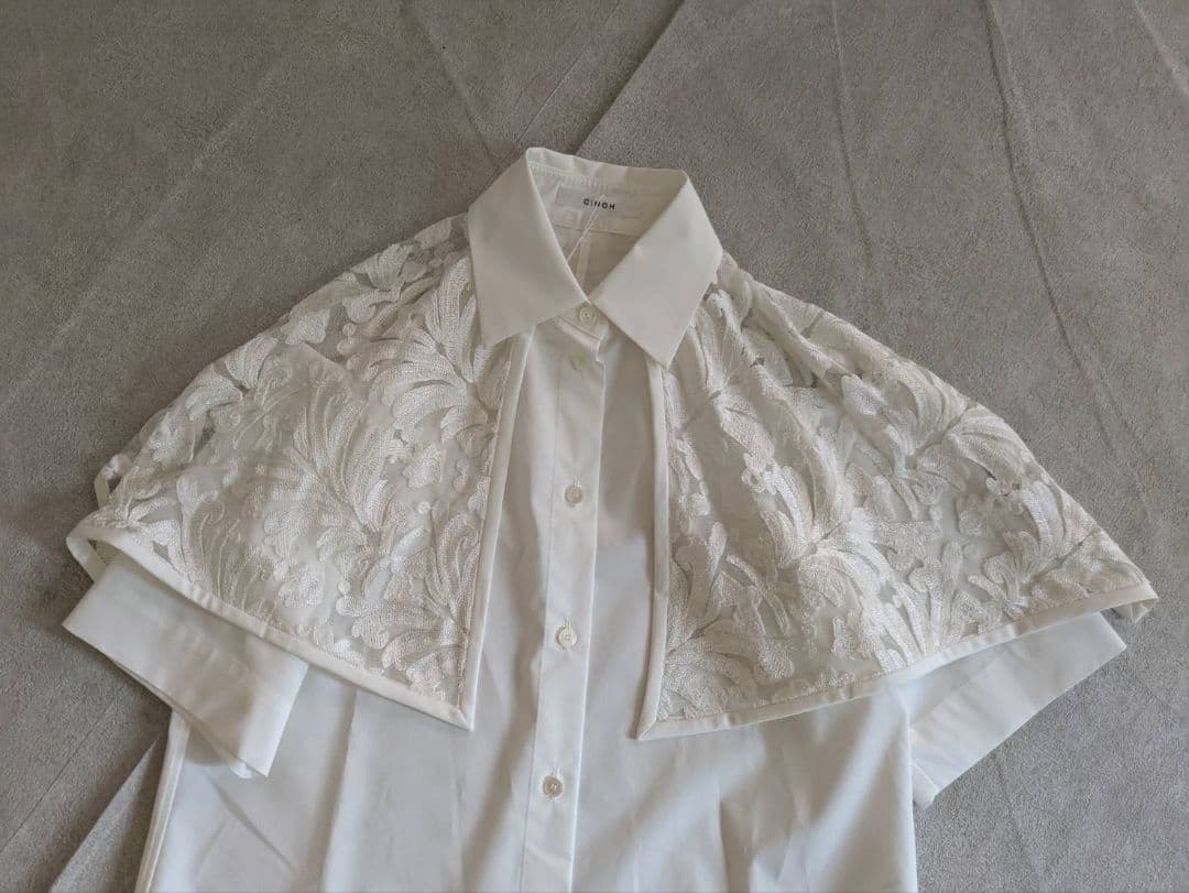 も*も様 新品タグ付 CINOH SUPIMA ハーフスリーブケープシャツ