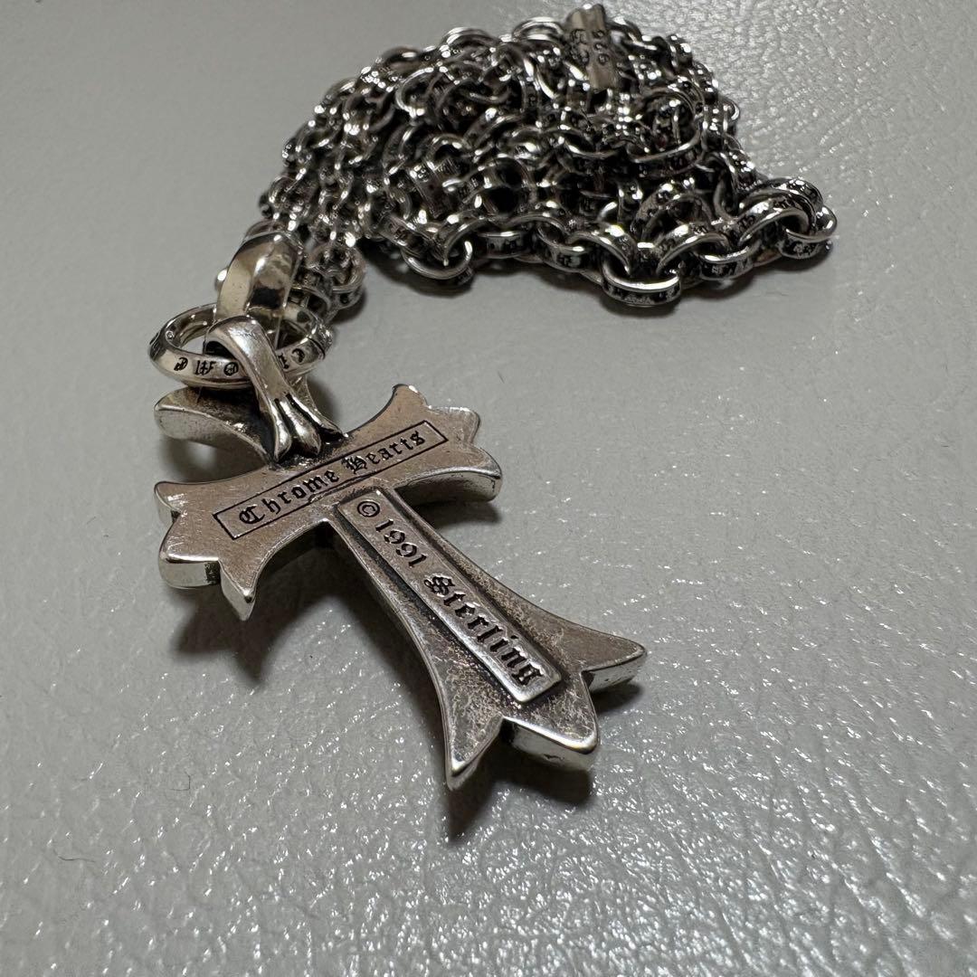 シルバー925　クロスペンダントスモールベイル　50㎝　ペーパーチェーン