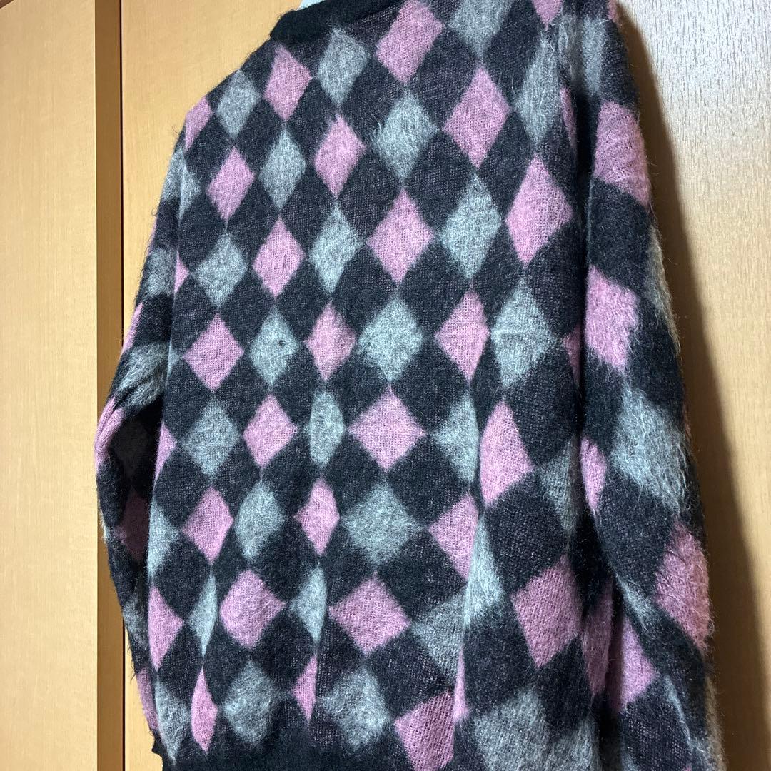 【美品】ワコマリア　Guilty Parties ダイヤモンド柄カーディガン S