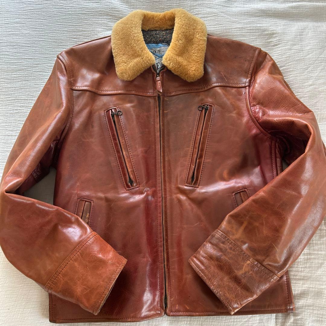 希少　AERO LEATHERS エアロレザー　36 襟ムートン　ホースハイド
