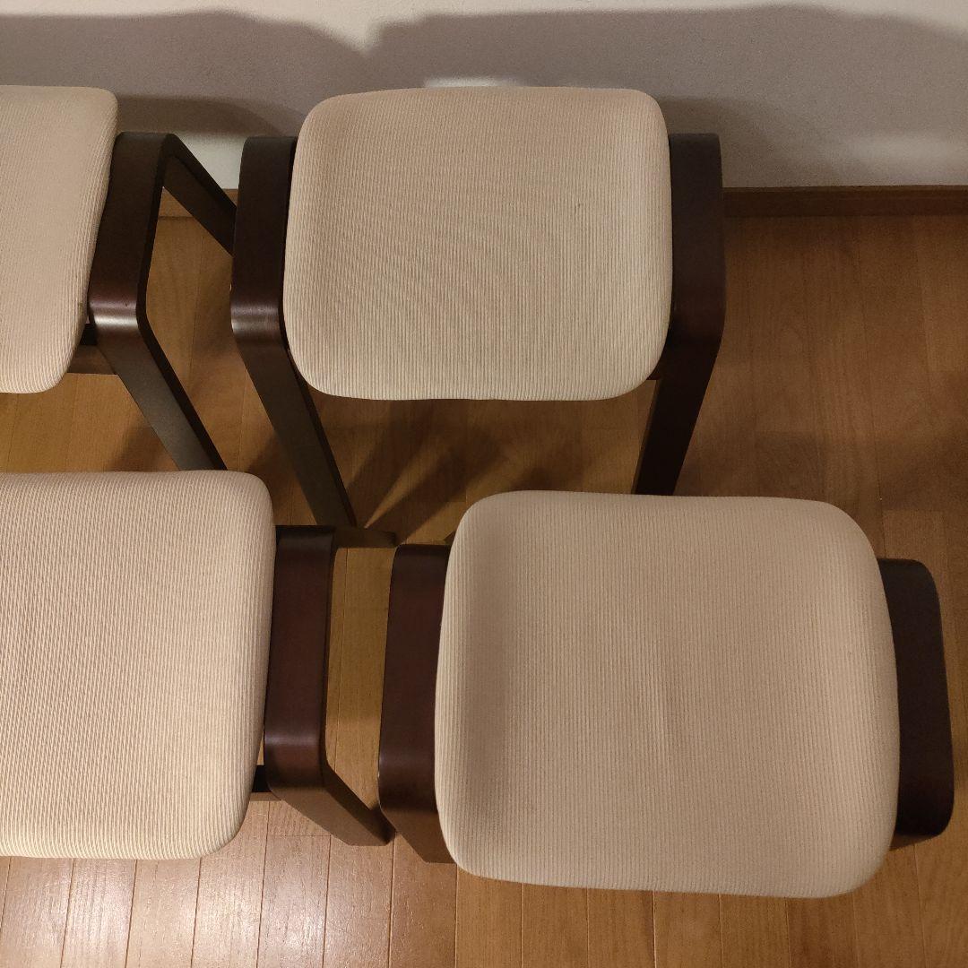 三聖 曲木スツール 木製 スタッキングチェア 4脚セット まとめ売り