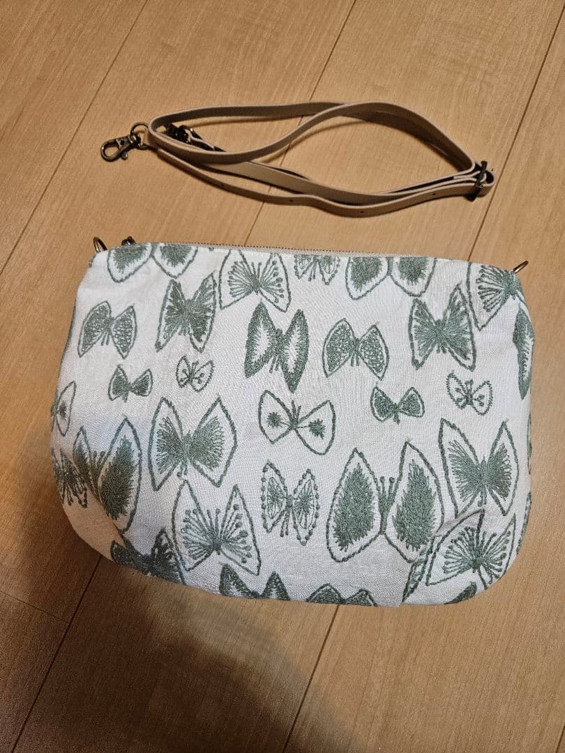 ミナペルホネンハンドメイドショルダーバックskyflower ホワイト