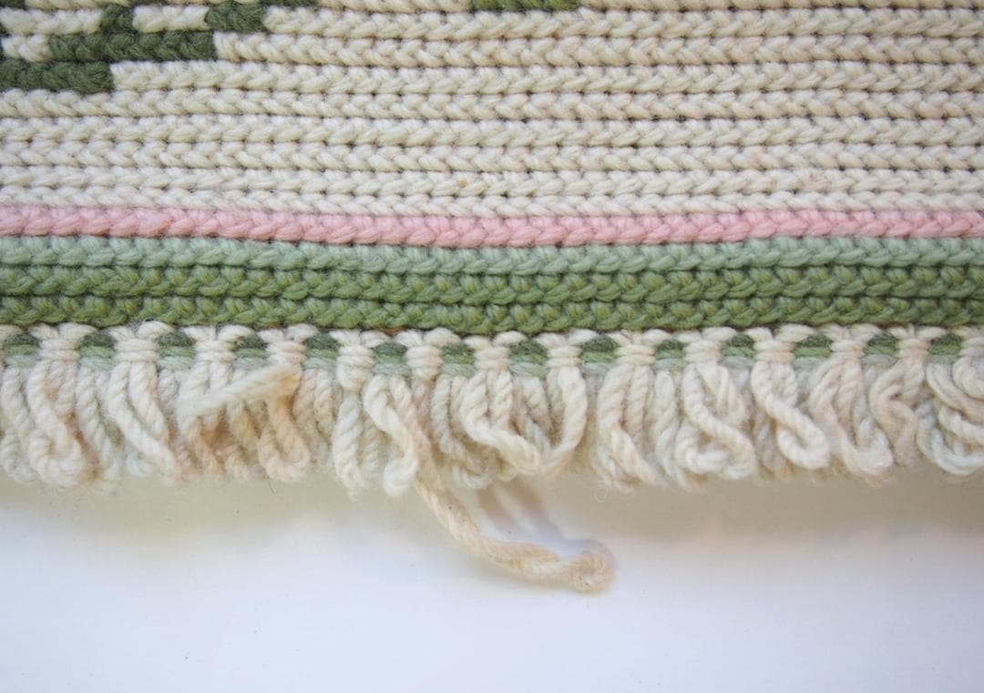 希少★アライオロス絨毯ポルトガル伝統工芸品認証Arraiolos花白ピンクウール