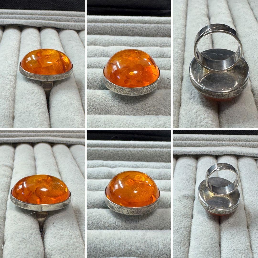 専用　ヴィンテージ 、デンマーク エリック　ニールセンフロム 琥珀 リング