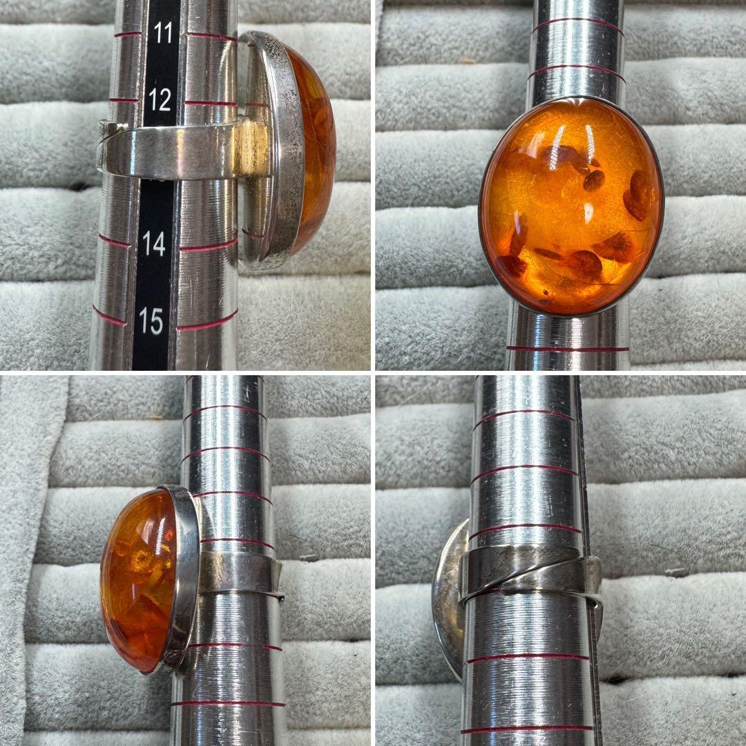 専用　ヴィンテージ 、デンマーク エリック　ニールセンフロム 琥珀 リング