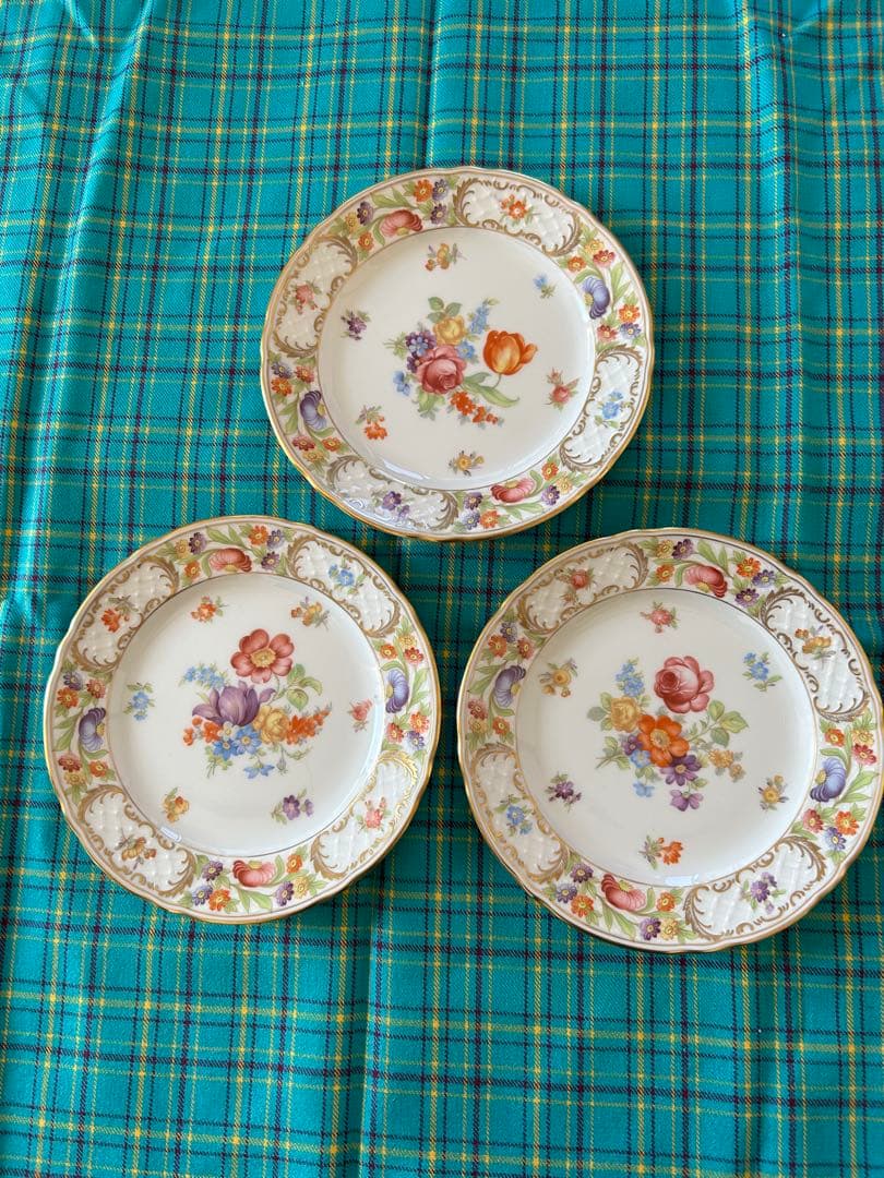 新品　ババリア　シューマン　ドレスデンフラワー プレート　3枚