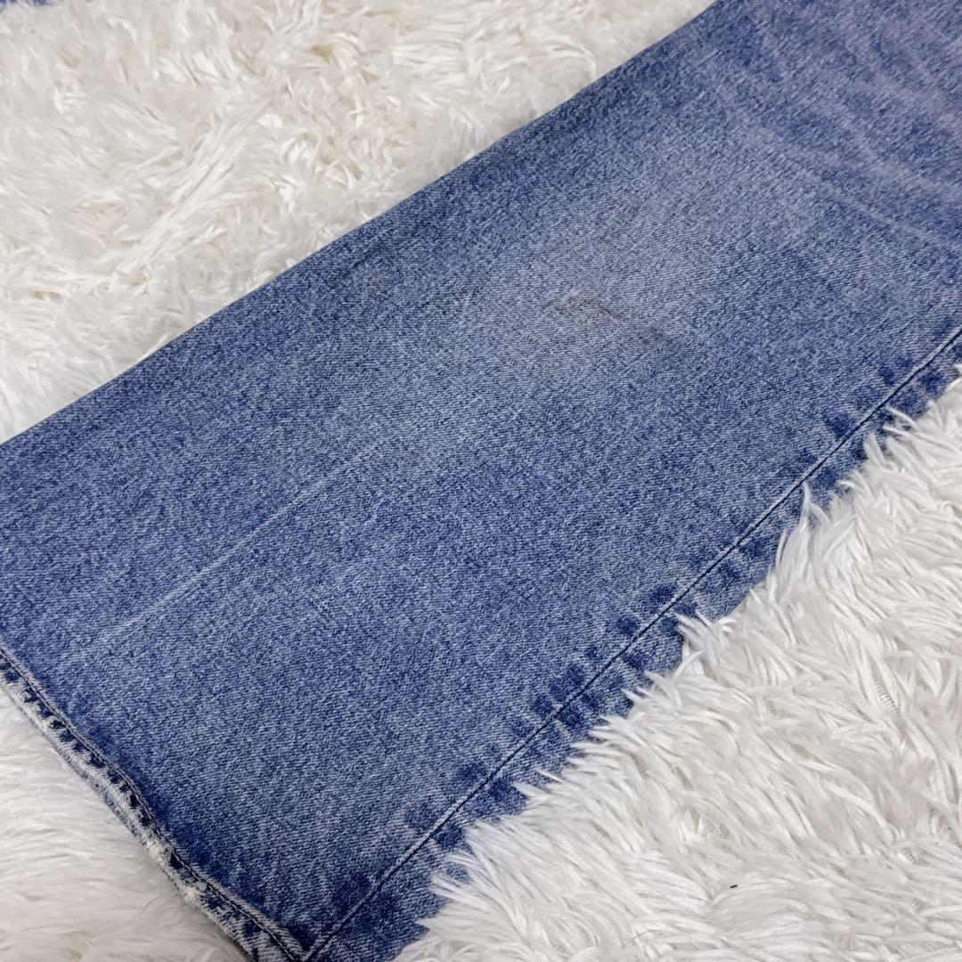 マウジー フレアデニムパンツ ストレッチ ライトブルー S