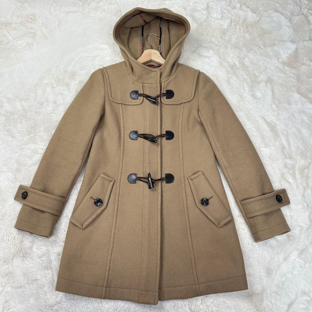 ✨美品✨ブルーレーベルクレストブリッジ ダッフルコート 赤チェック ベージュ M