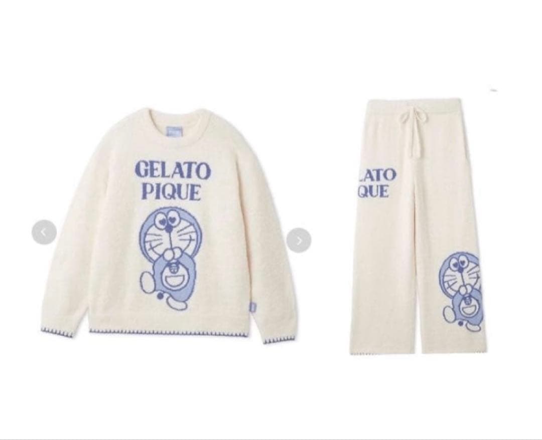 ジェラートピケ　ドラえもん　ベビモコジャガードプルオーバー&ロングパンツ