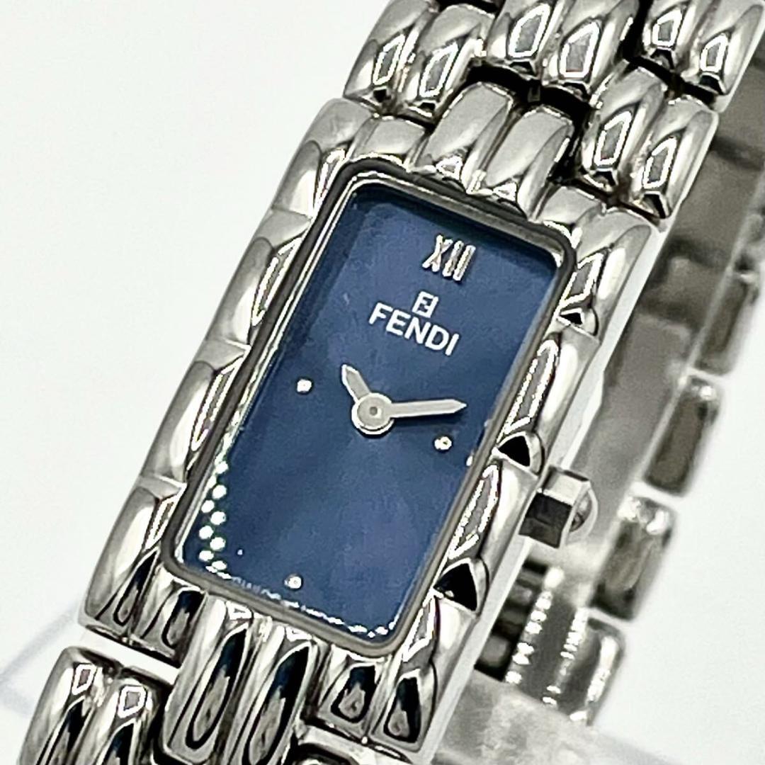 【稼働/新品電池】美品 フェンディ 660L 青文字盤 オロロジ QZ 腕時計