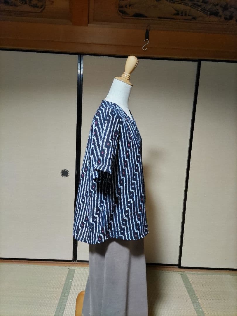まみ　絞り浴衣からリメイク　涼しい半袖プルオーバー⑩⑤2枚組　エコ実