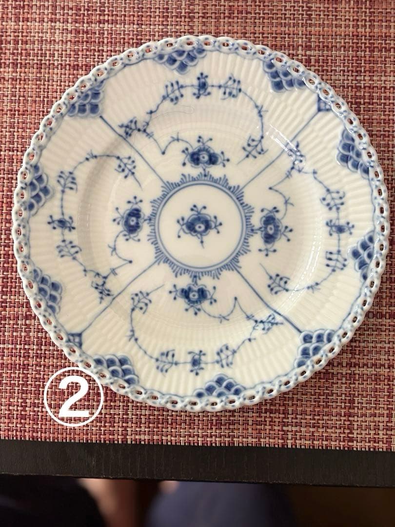 Tatara さん専用　ブルーフルーテッド フルレース 17cm 6枚セット