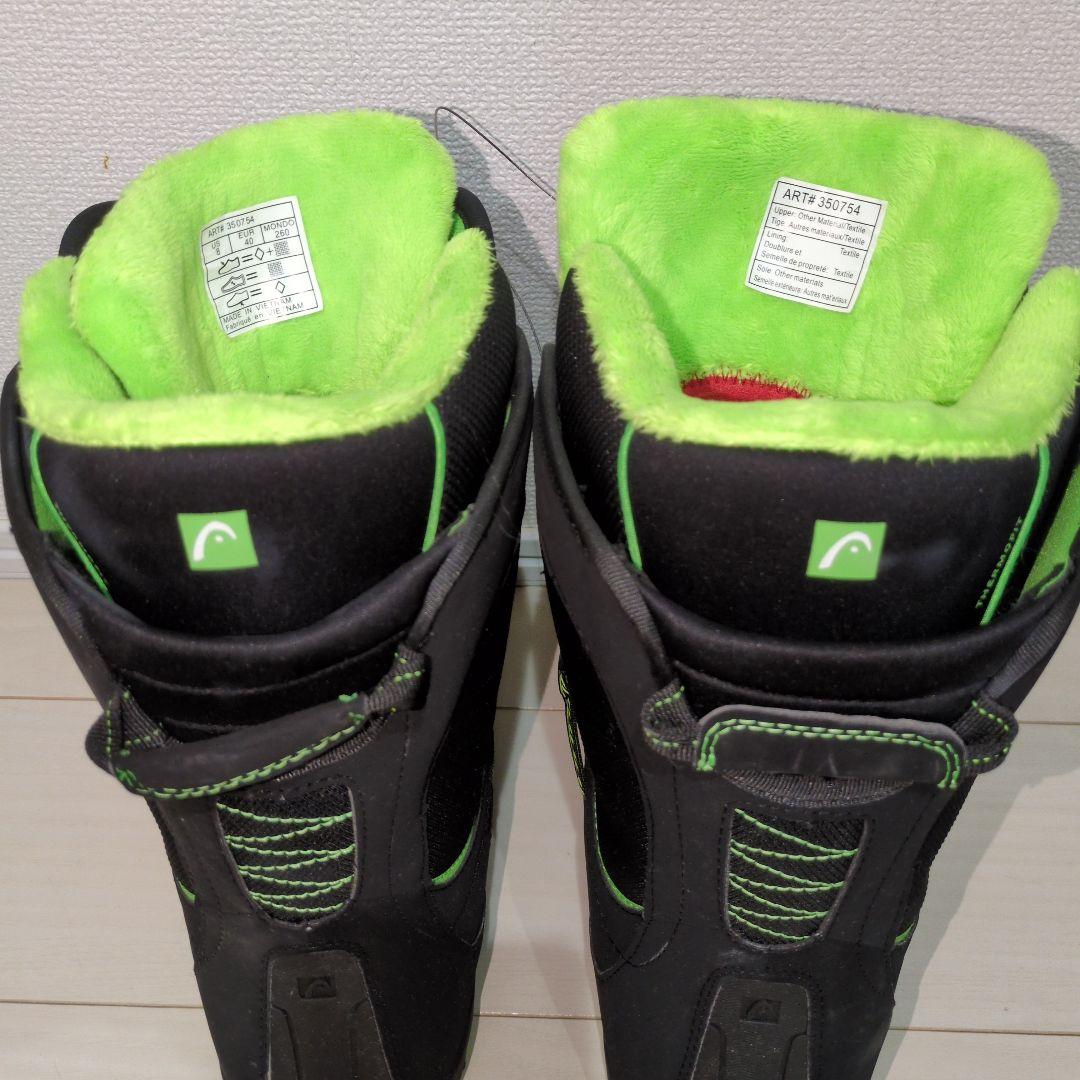 極美品 女性着用品　260 head スノーボードブーツ ブラック/グリーン