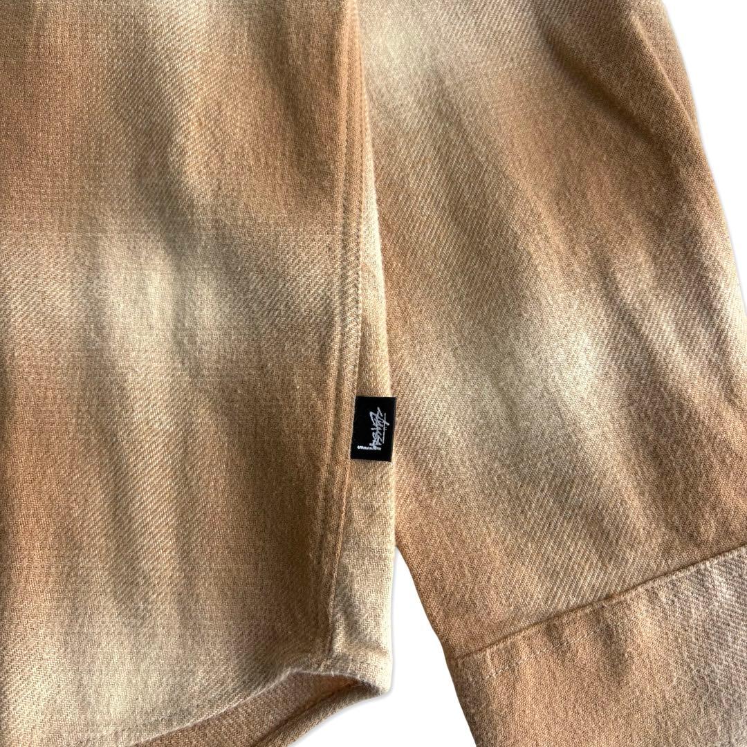 タ*マ様 Stussy ステューシー ベージュ 茶 チェック柄 オンブレ 長袖シ