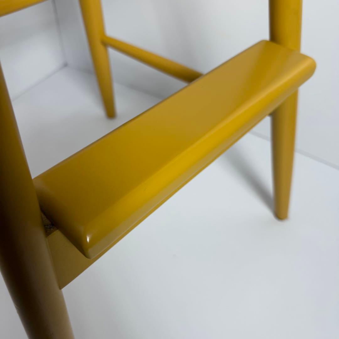 ベルメゾン　ハイチェアー　椅子　子ども　ダイニング　イエロー　ウィンザーチェア