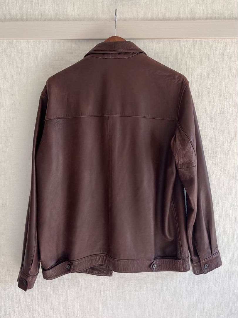 90s ポロバイラルフローレン 本革 スウィングトップ ブラウン ポニー刺繍