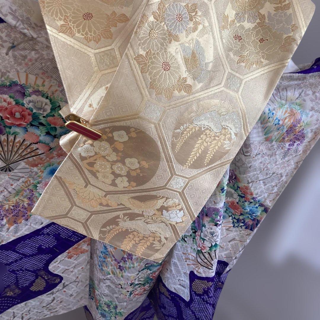 豪華振袖フルセットお探しの方に　白地　ホワイト　花柄　金彩　成人式