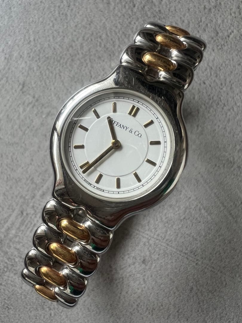 訳あり Tiffany & Co. シルバーゴールド腕時計
