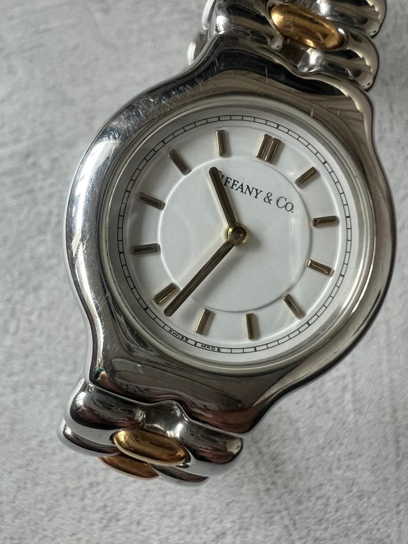 訳あり Tiffany & Co. シルバーゴールド腕時計