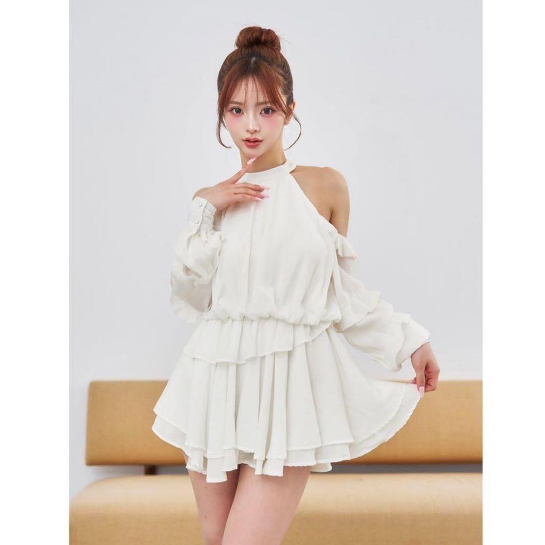 ボリュームシフォンミニワンピース　Darich