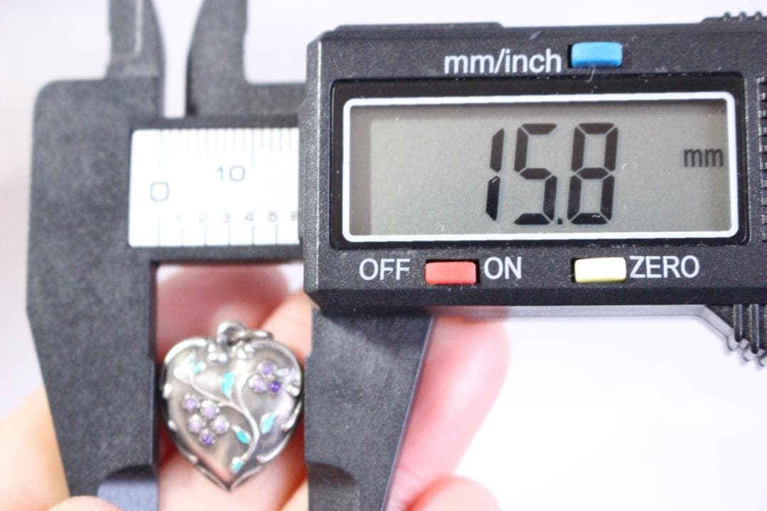 40s　スウィートハートジュエリー　WW2　シルバー　チャーム　勿忘草　エナメル